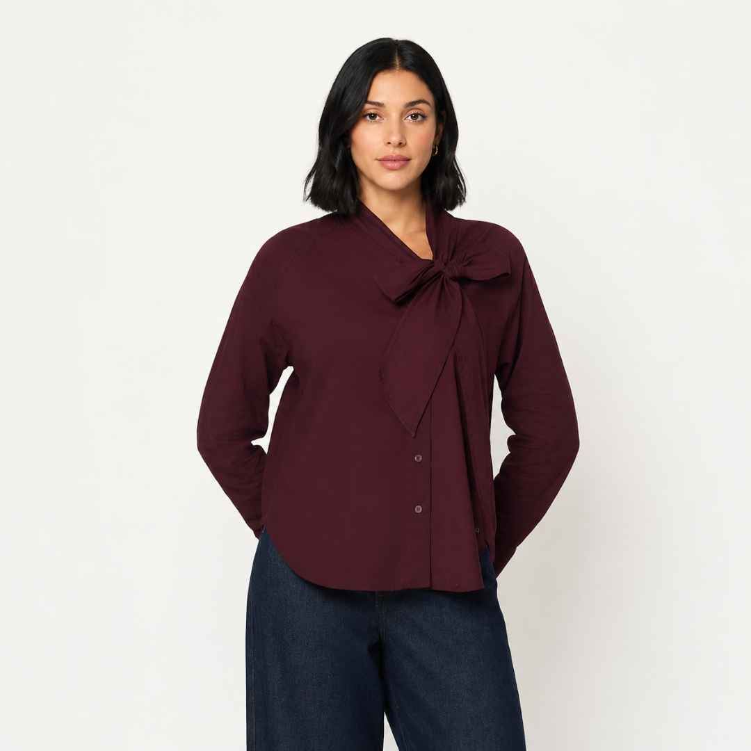 BLUSA PARA DAMA COLOR VINO